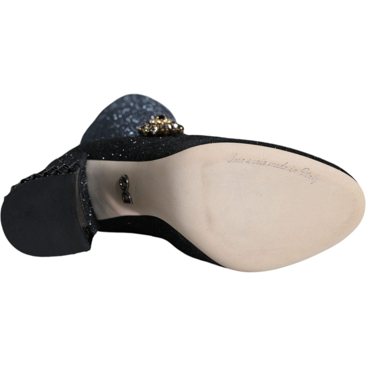 حذاء ماري جينس من دولتشي آند غابانا باللون الأسود الكريستالي