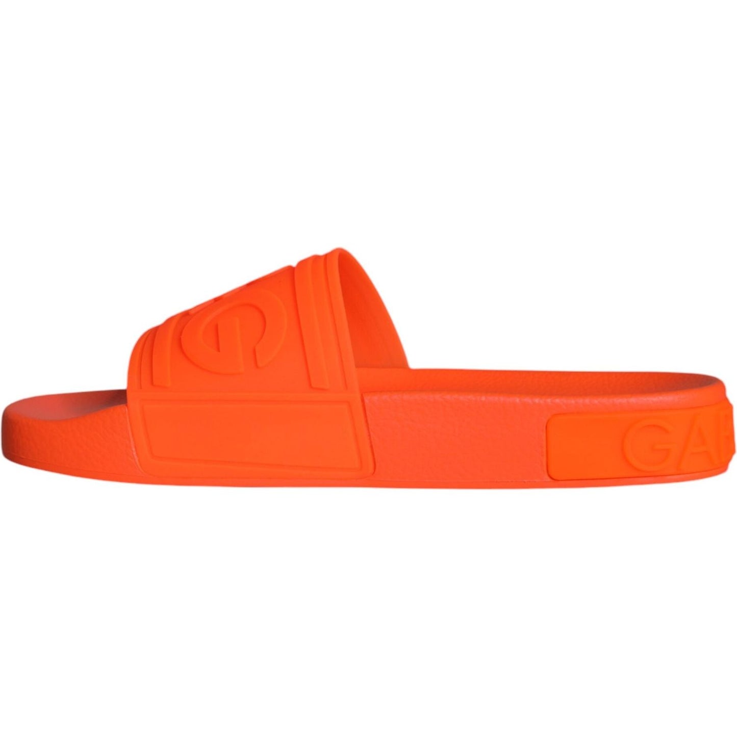 Dolce & Gabbana Orange Rubber Slides Sandals Beachwear Shoes Dolce & Gabbana