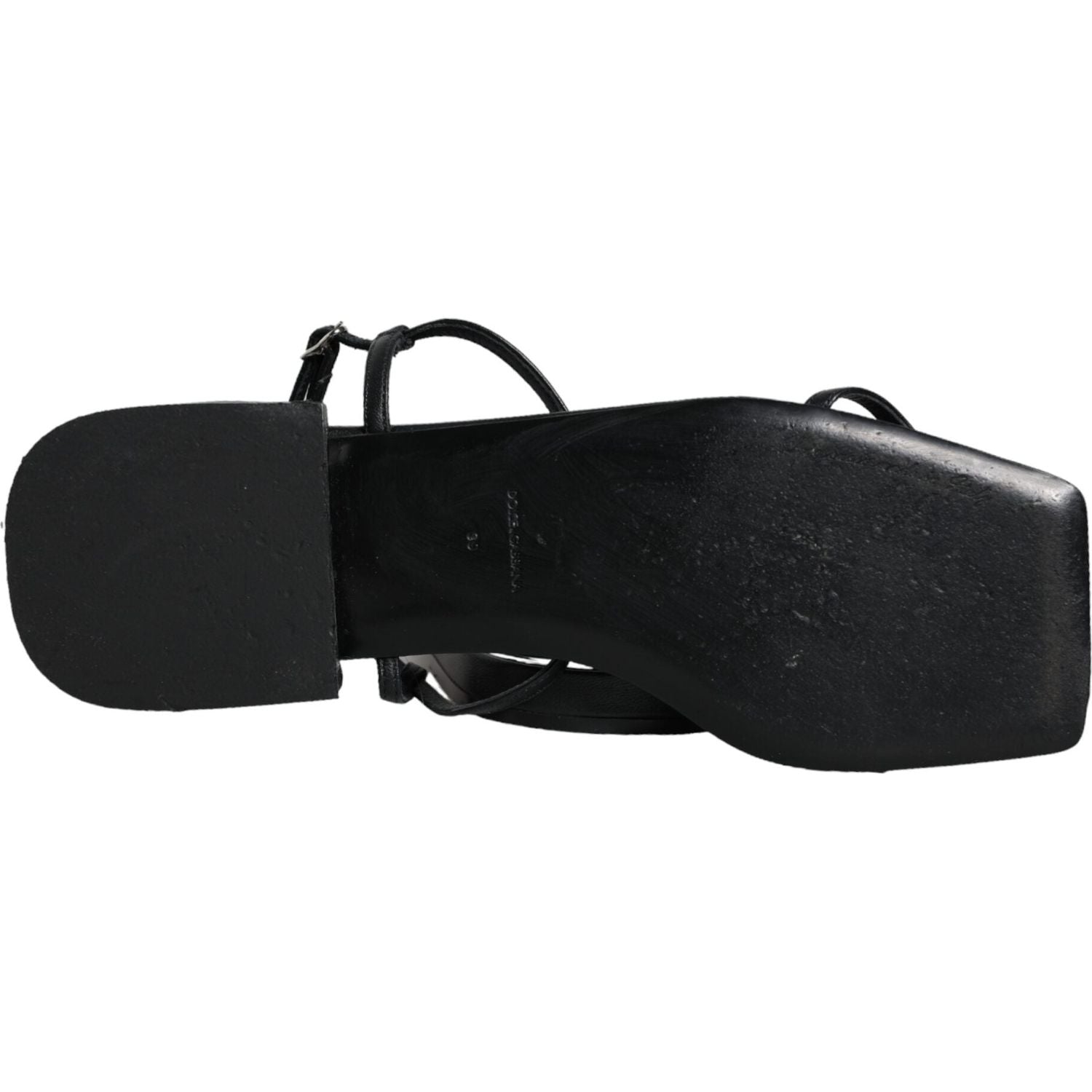 صندل كيرا بحزام للكاحل وشعار من دولتشي آند غابانا باللون الأسود