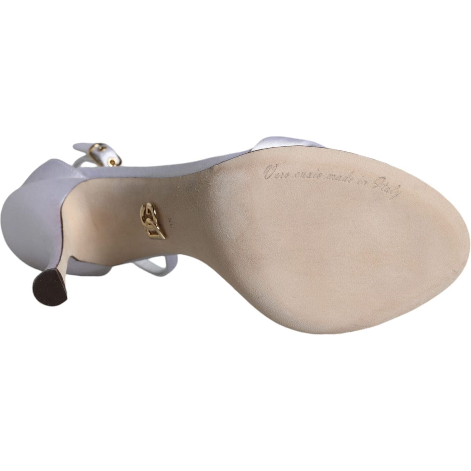 حذاء Dolce &amp; Gabbana KEIRA أبيض بكعب عالٍ وحزام للكاحل