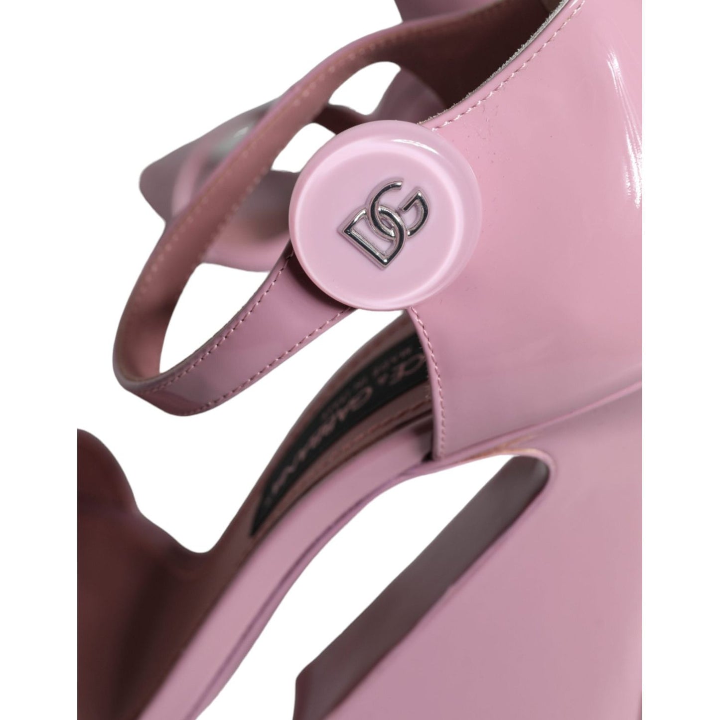 Dolce & Gabbana Pink Leather Logo Heels Keira Sandals Shoes Dolce & Gabbana