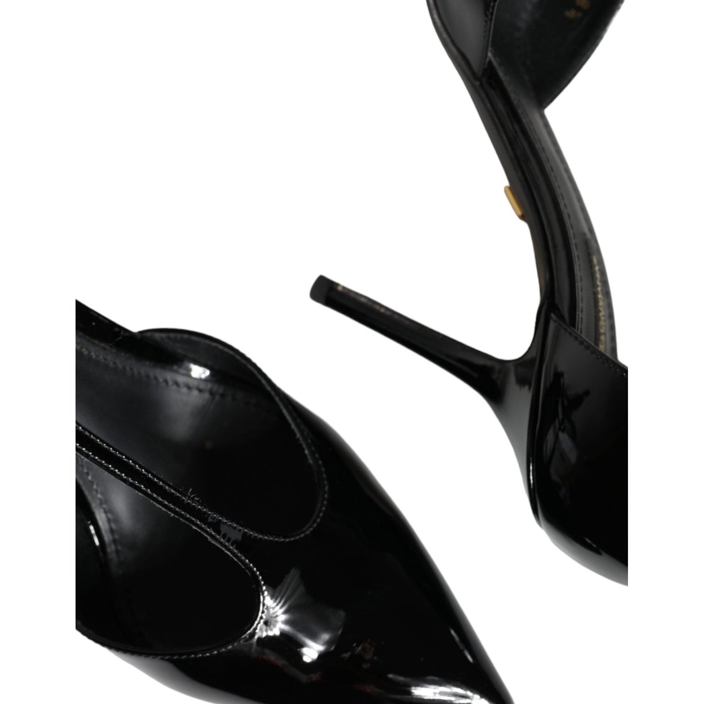 Dolce & Gabbana Black Patent Leather T-strap Heels Pumps Shoes Dolce & Gabbana