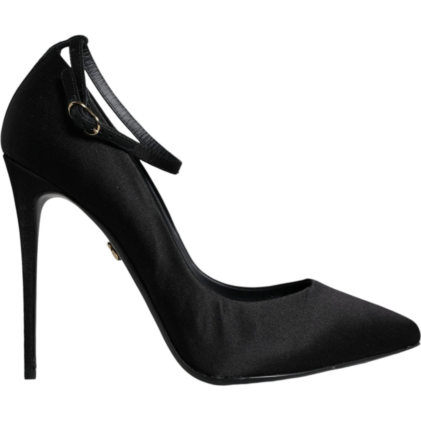 Dolce & Gabbana Black Satin Ankle Strap Heels Pumps Shoes Dolce & Gabbana