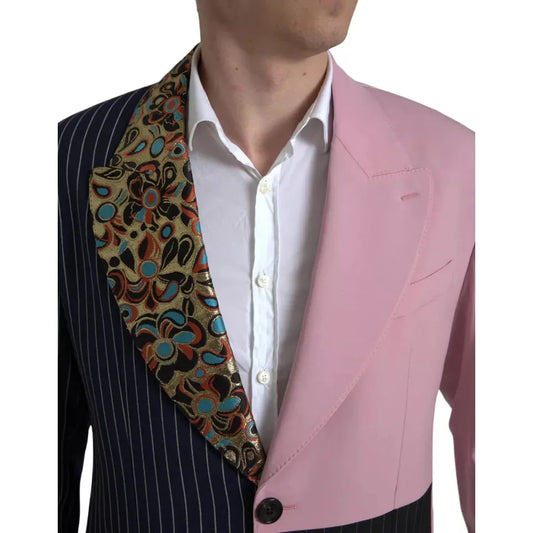 Dolce & Gabbana Multicolor Patchwork Single Breasted Blazer Dolce & Gabbana