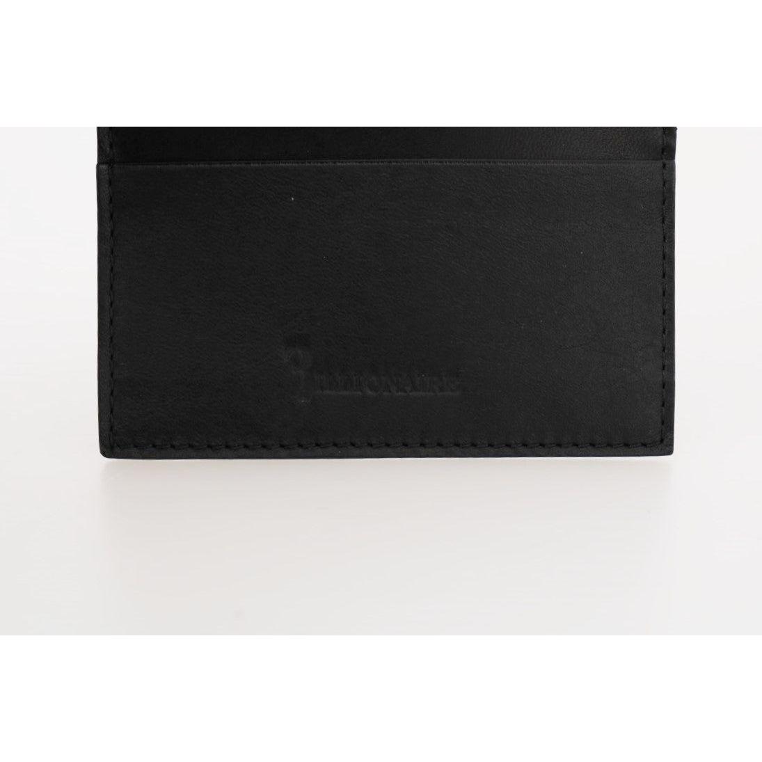 Billionaire Italian Couture Exquisite Black Leather Men's Wallet Wallet Billionaire Italian Couture