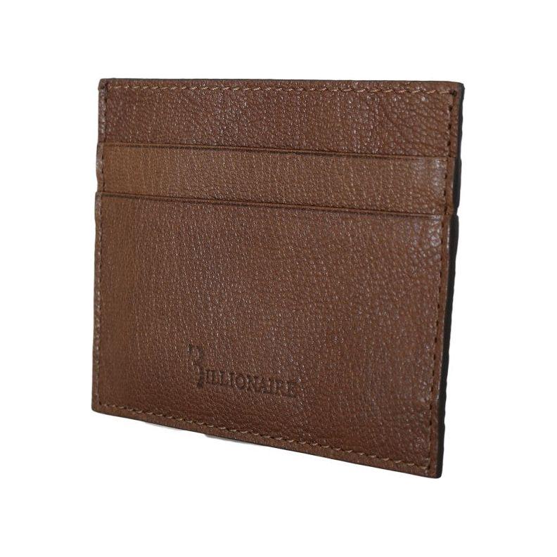 Billionaire Italian Couture Elegant Leather Men's Wallet in Brown Wallet Billionaire Italian Couture