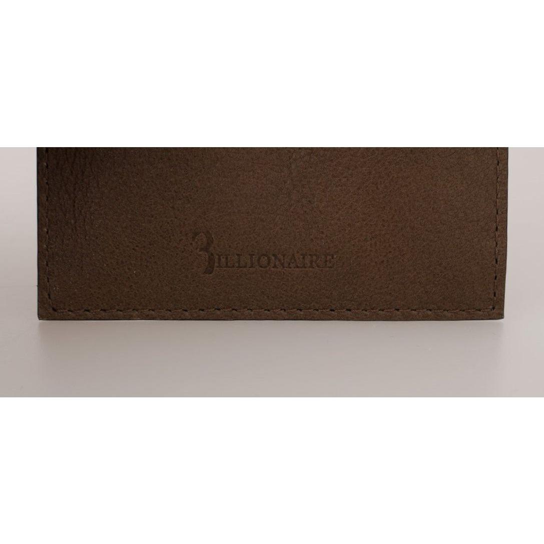 Billionaire Italian Couture Brown Leather Cardholder Wallet