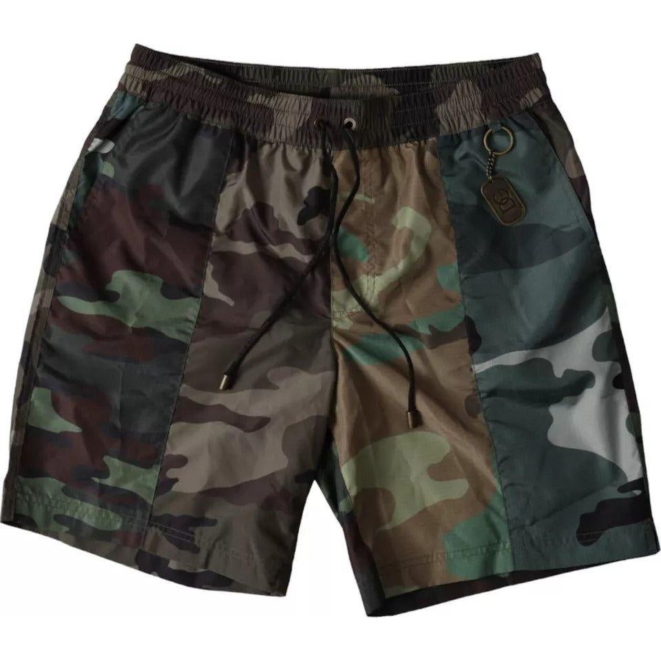 Dolce & Gabbana Multicolor Camouflage Patchwork Beachwear Shorts Swimwear Dolce & Gabbana