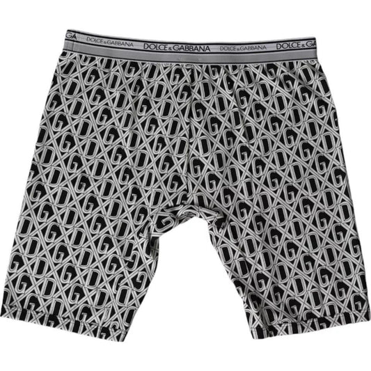 Dolce & Gabbana Black White DG Logo Cotton Stretch Cycling Underwear Men Dolce & Gabbana