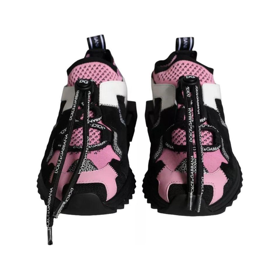 Dolce & Gabbana Black Pink Mesh Sorrento Trekking Sneakers Shoes Dolce & Gabbana