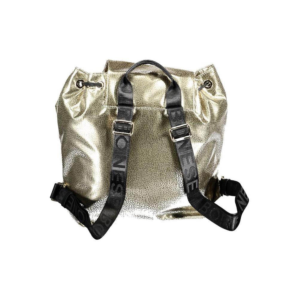 Borbonese Gold Polyester Backpack Borbonese