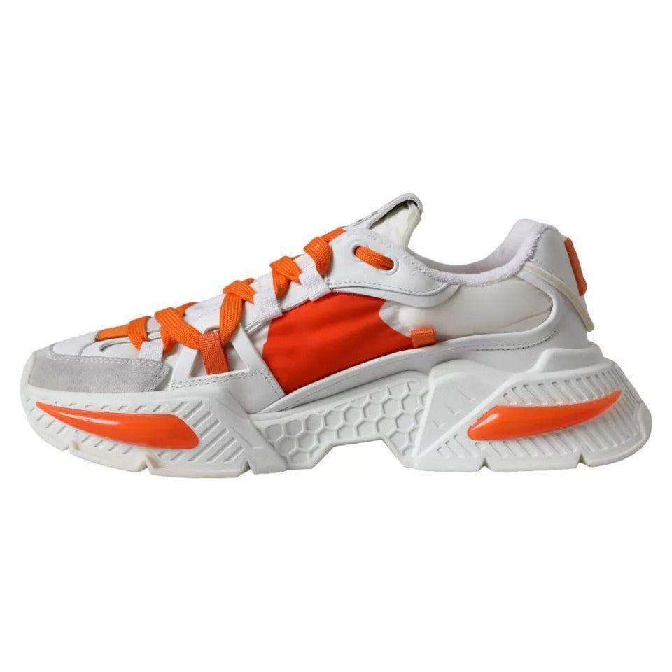 Dolce & Gabbana White Orange Airmaster Low Top Sneakers Shoes Dolce & Gabbana