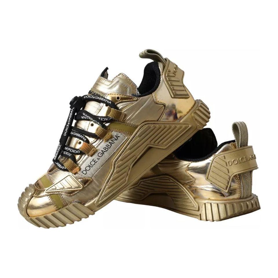 Dolce & Gabbana Metallic Gold NS1 Low Top Sneakers Shoes Dolce & Gabbana