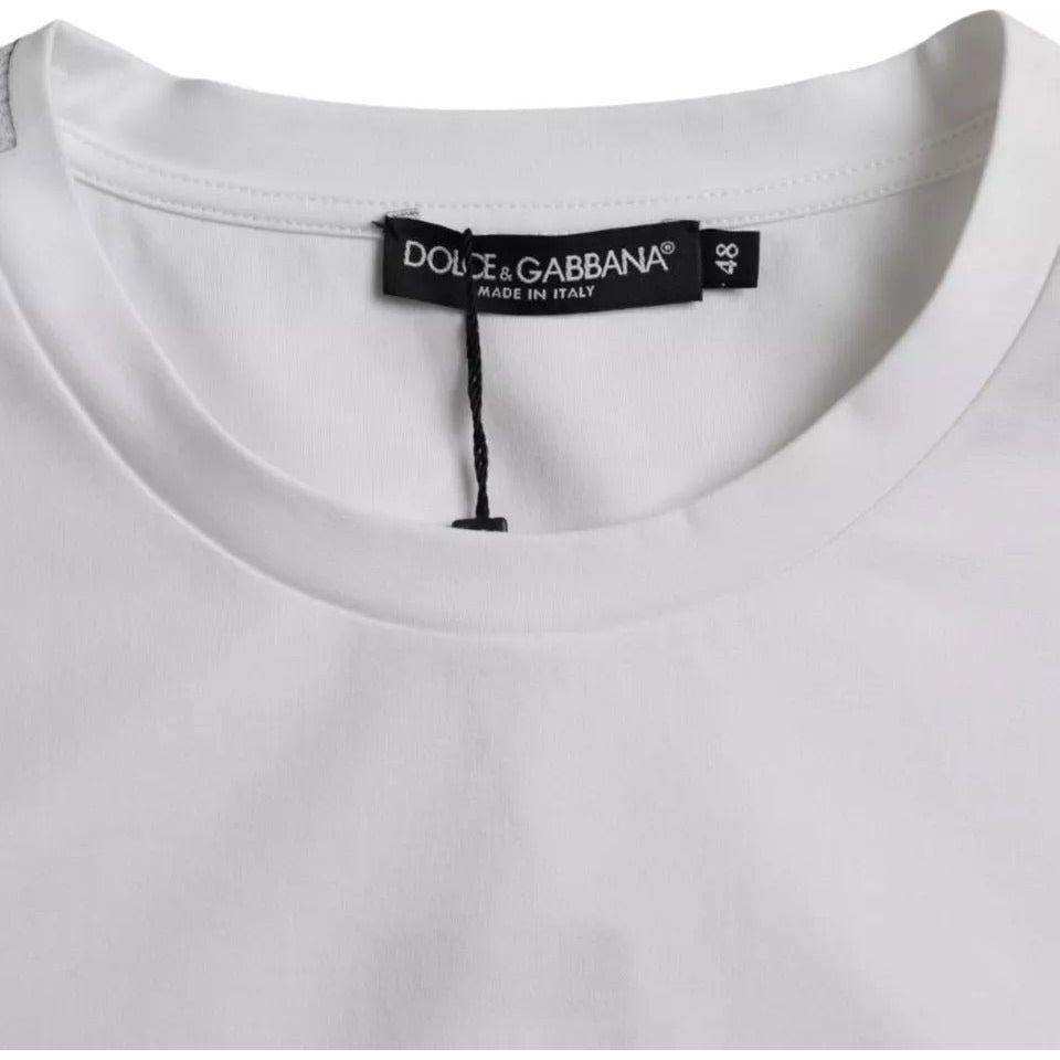 Dolce & Gabbana White Cotton Round Neck Short Sleeve T-shirt Dolce & Gabbana