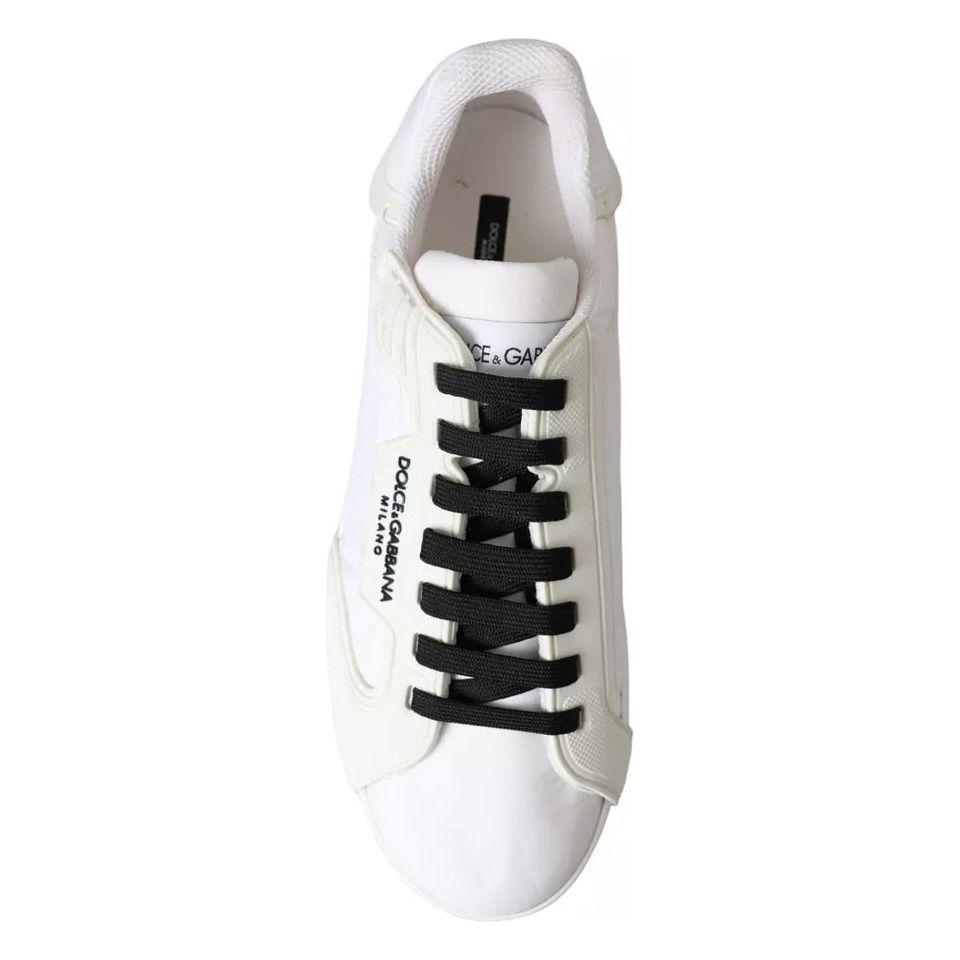 Dolce & Gabbana White Portofino Logo Low Top Trainers Sneakers Shoes Dolce & Gabbana