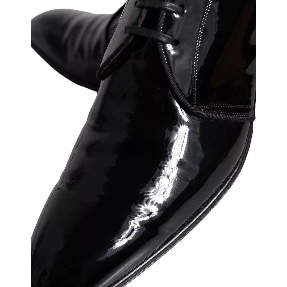 Dolce & Gabbana Black Patent Leather Derby Men Dress Shoes Dolce & Gabbana