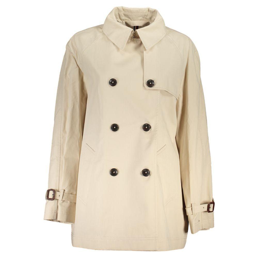 Tommy Hilfiger Beige Cotton Jackets & Coat Tommy Hilfiger