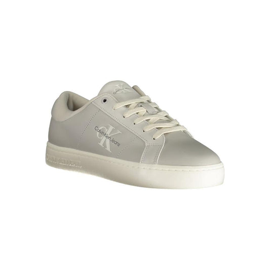 Calvin Klein Gray Leather Mens Sneaker Calvin Klein