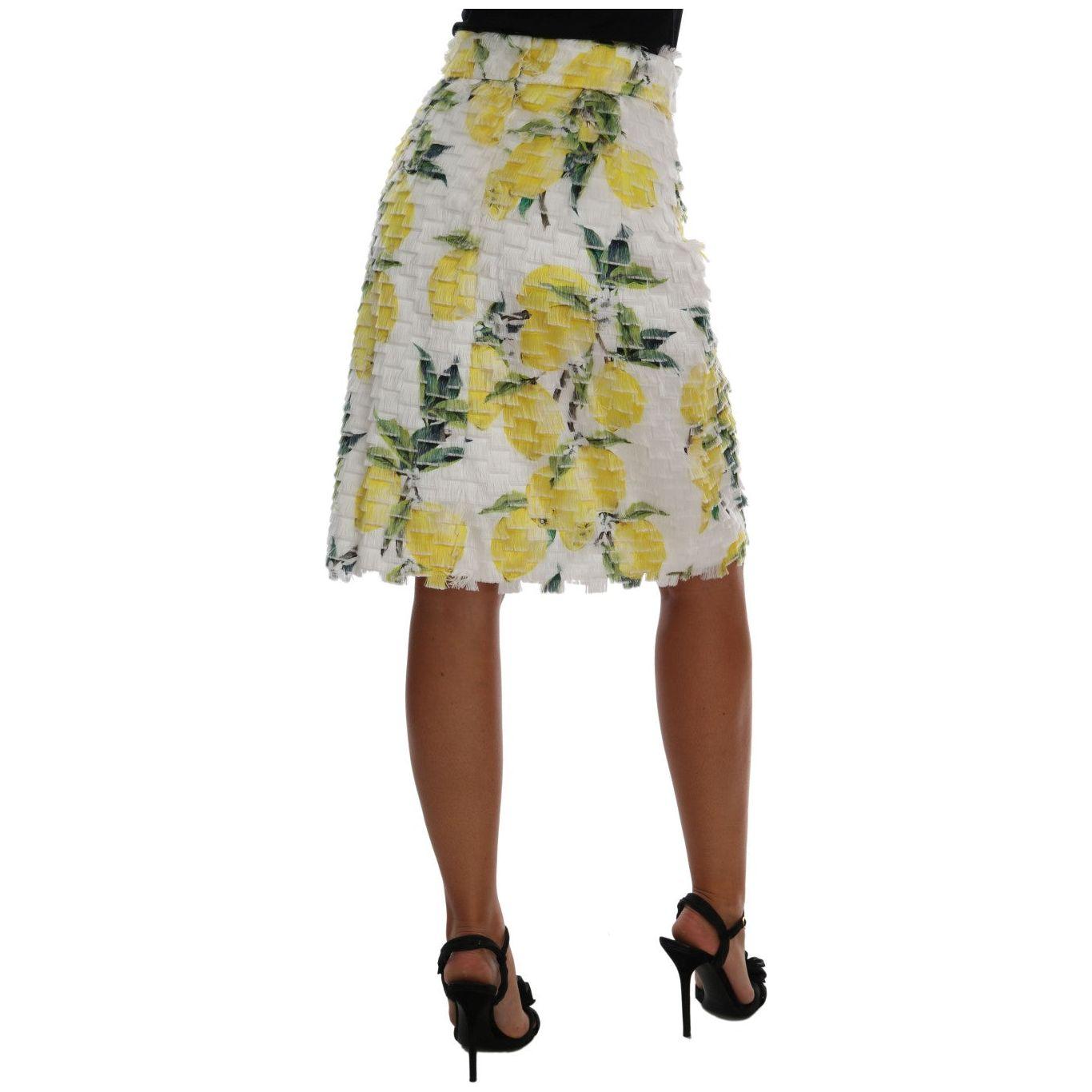 Dolce & Gabbana Lemon Print Fringe Pencil Skirt Dolce & Gabbana