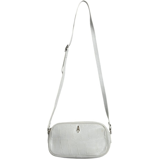 Aniye By White Croc Print Leather Crossbody Sling Bag Aniye By