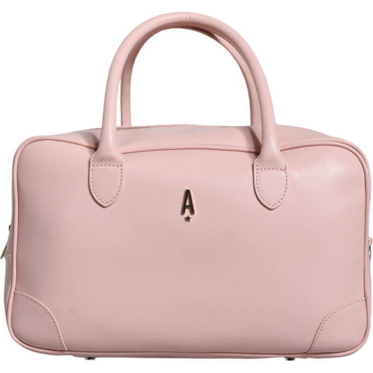 Aniye By Pink Leather Logo Top Handle Duffel Handbag Women Bag Aniye By