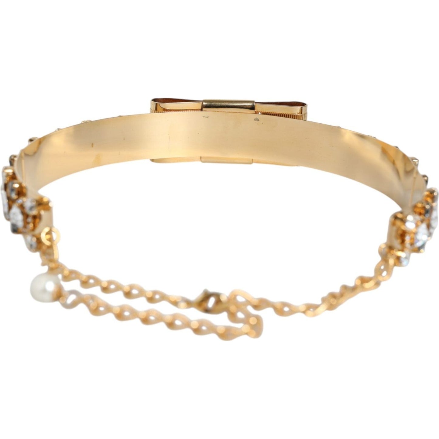 Dolce & Gabbana Gold Tone Crystal Embellished Women Waist Chain Belt Dolce & Gabbana