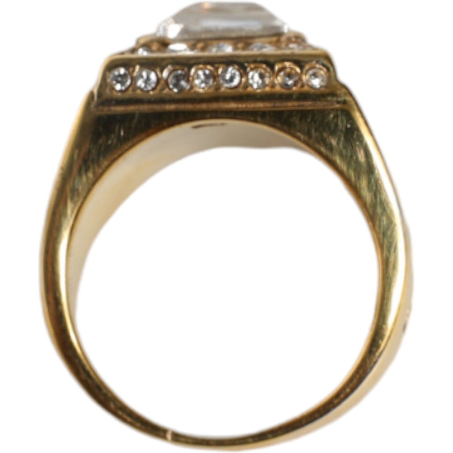 Dolce & Gabbana Gold Plated 925 Silver Clear Crystal Ring Dolce & Gabbana