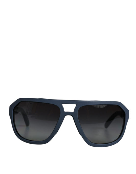 Dolce & Gabbana Blue Metal Frame Rubber Skin Polarized Mirror Lens Sunglasses Dolce & Gabbana