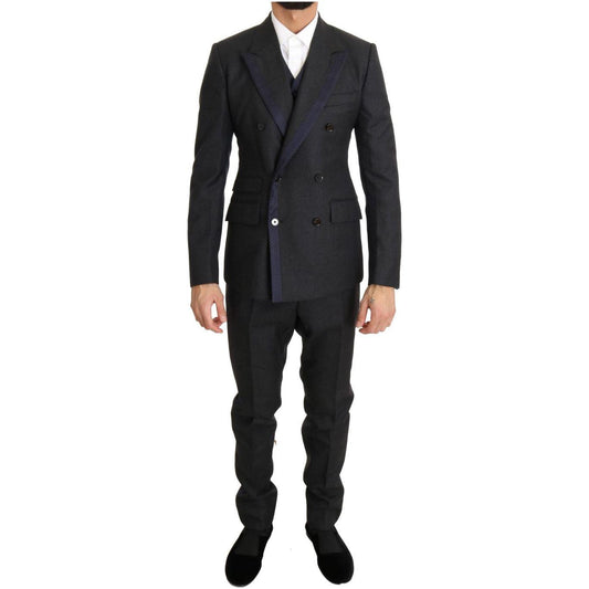 Dolce & Gabbana Elegant Gray Polka Dot 3-Piece Suit Suit Dolce & Gabbana