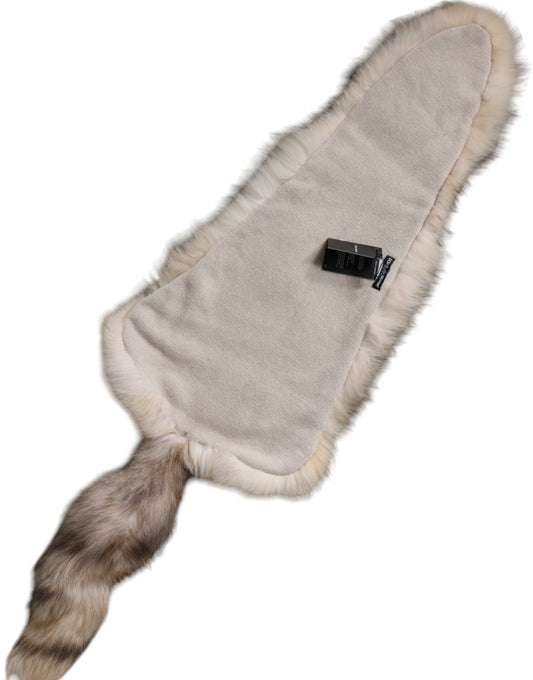 Dolce & Gabbana Brown Frost Fox Fur Neck Warmer Winter Scarf Dolce & Gabbana