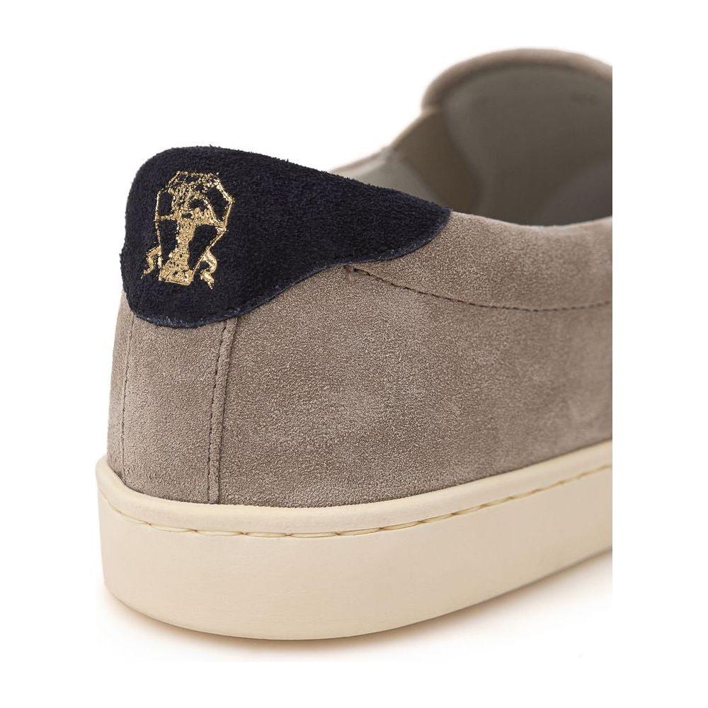 Brunello Cucinelli Gray Leather Sneaker Brunello Cucinelli