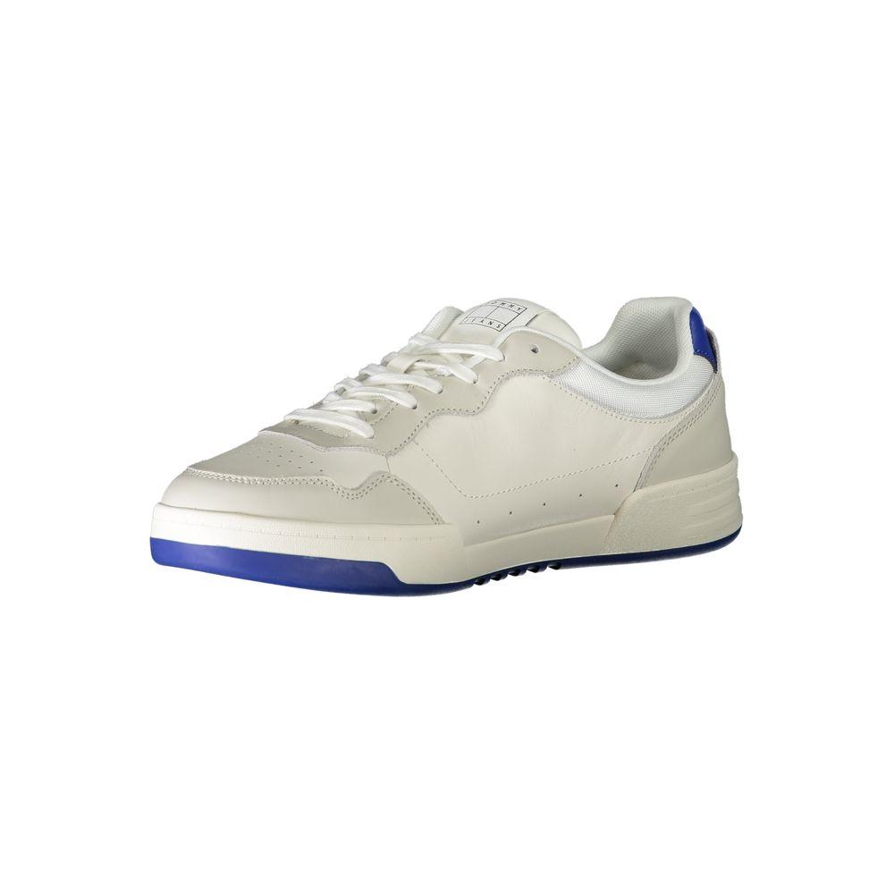 Tommy Hilfiger White Leather Men Sneaker Tommy Hilfiger