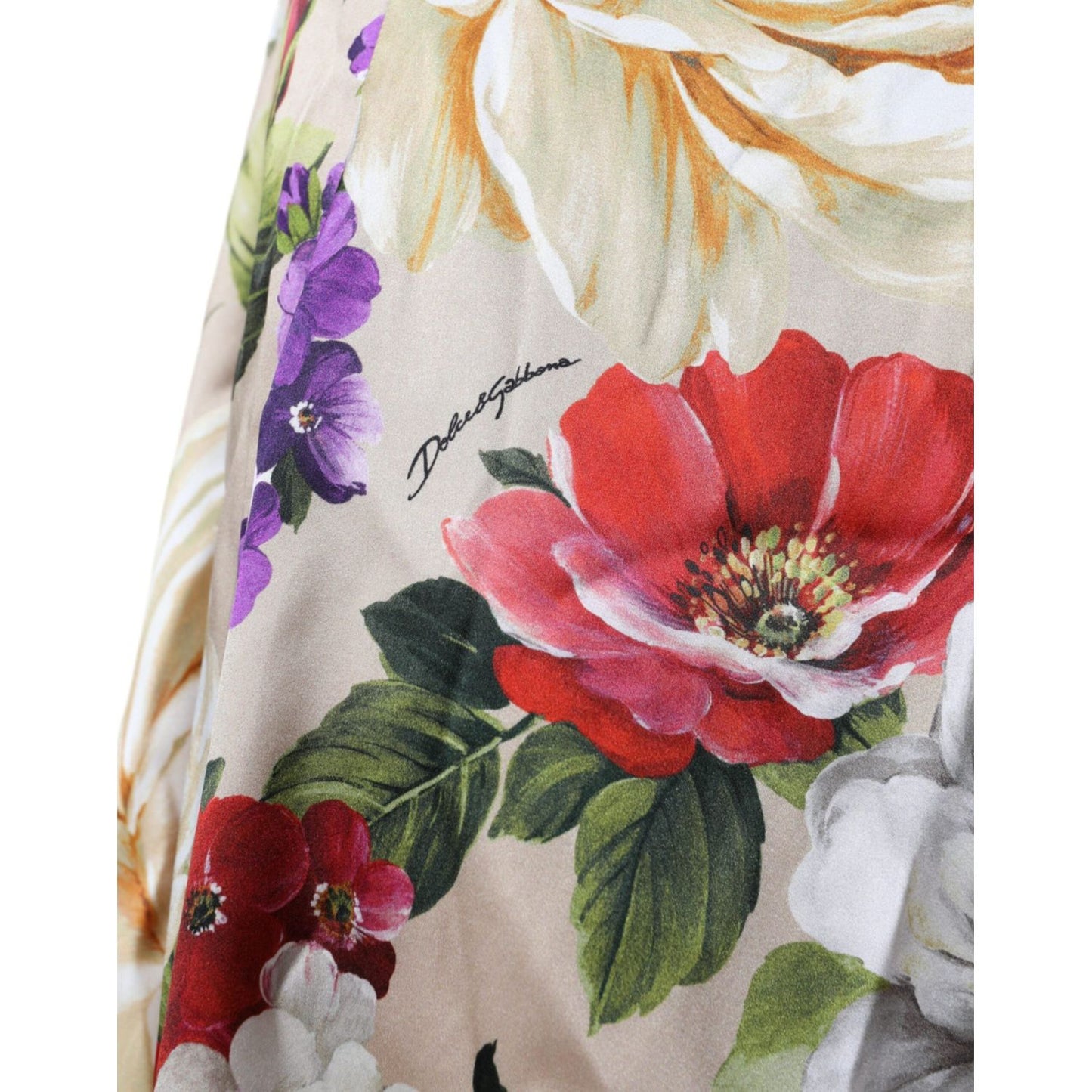 Dolce & Gabbana Multicolor Floral Silk Stretch One Shoulder Dress Dolce & Gabbana