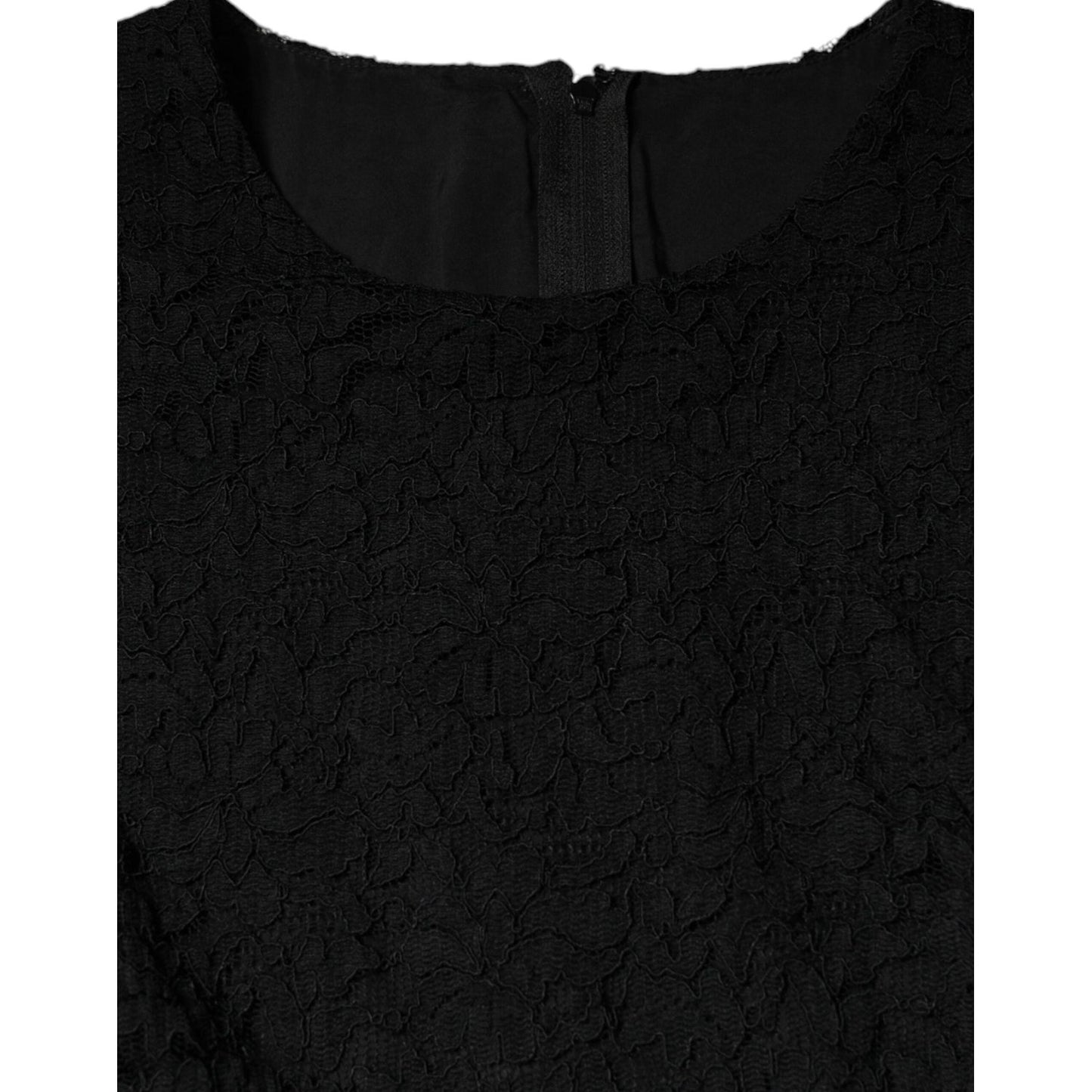 Dolce & Gabbana Black Cotton Sheath Knee Length Dress Dolce & Gabbana