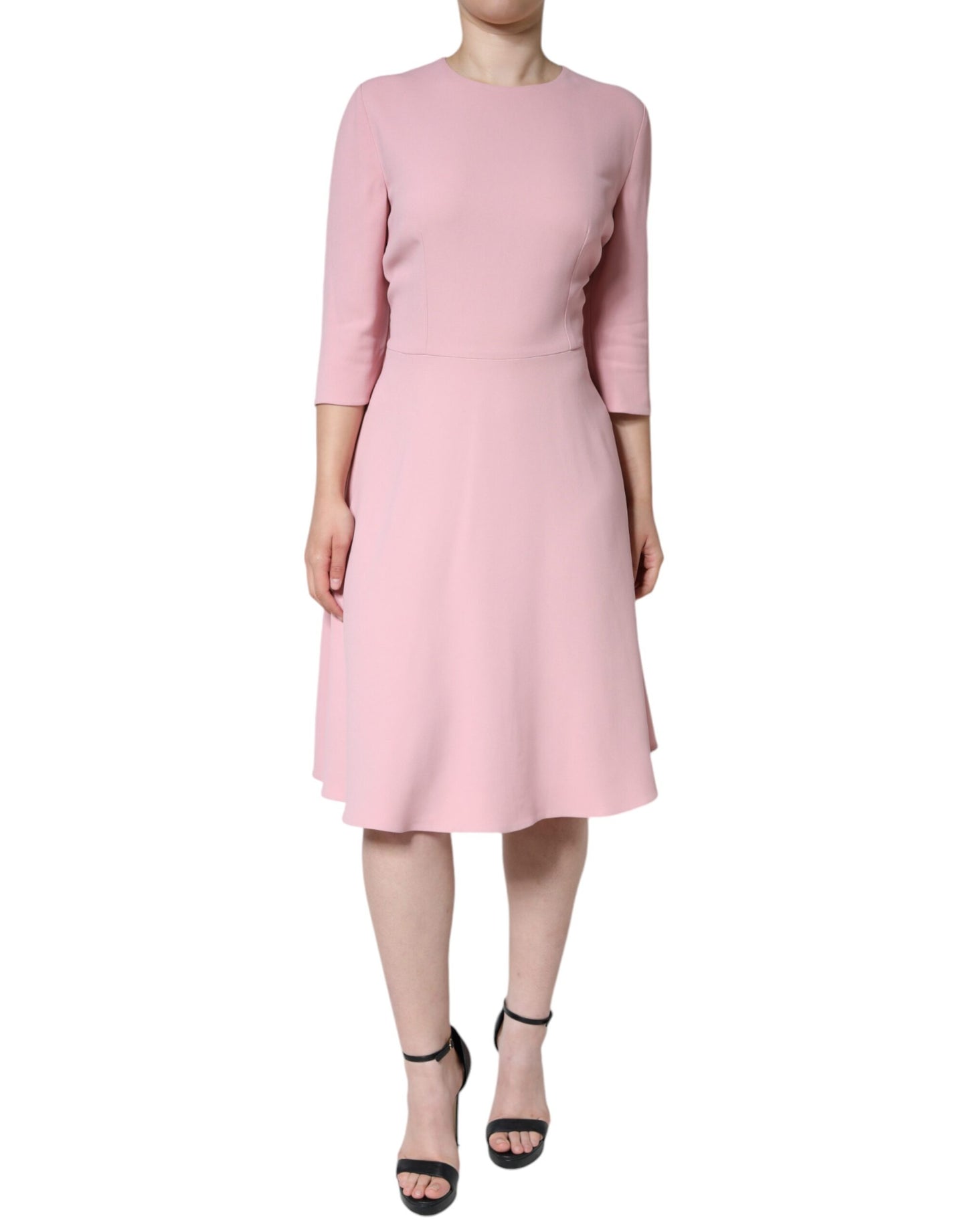 Dolce & Gabbana Pink A-line Viscose 3/4 Sleeves Dress Dolce & Gabbana