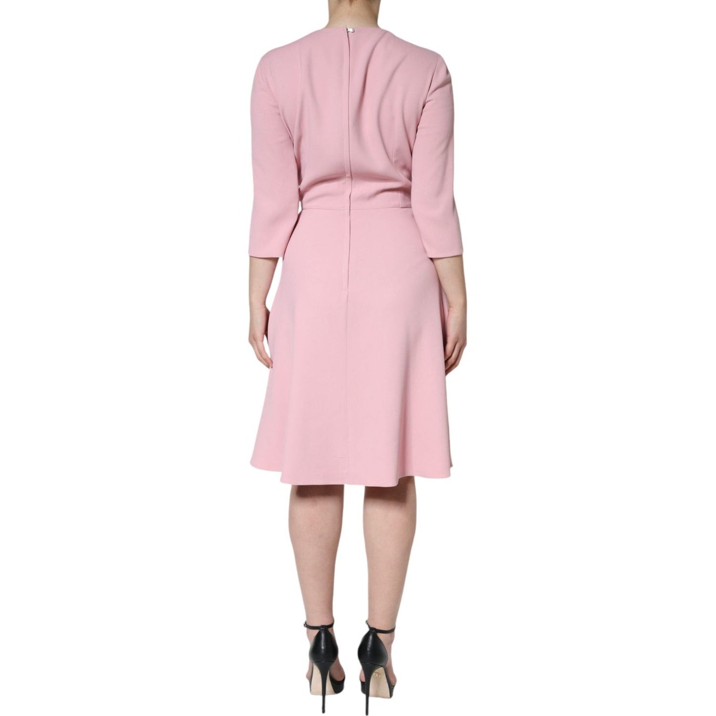 Dolce & Gabbana Pink A-line Viscose 3/4 Sleeves Dress Dolce & Gabbana