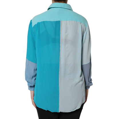 Dolce & Gabbana Multicolor Long Sleeve Button Blouse Top
