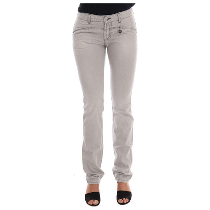 Costume National Gray Wash Cotton Slim Jeans