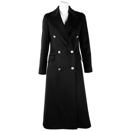 Made in Italy Black Wool Vergine Jackets & Coat