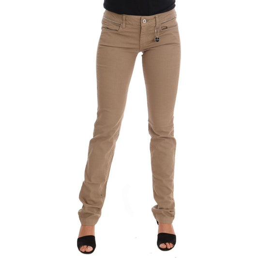Costume National Beige Cotton Stretch Slim Fit Jeans Costume National