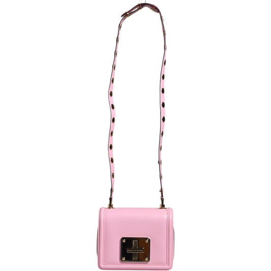 Dolce & Gabbana Baby Pink LOLA Leather Studded Crossbody Strap Bag Dolce & Gabbana