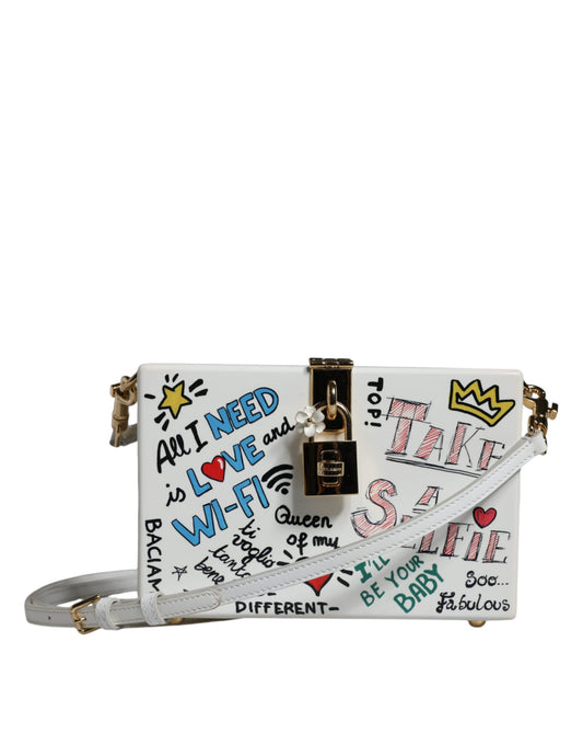 Dolce & Gabbana White Graffiti Print Clutch Crossbody Bag Dolce & Gabbana