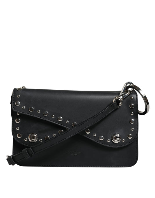 Dolce & Gabbana Black Small Leather Studded Shoulder Crossbody Bag Dolce & Gabbana