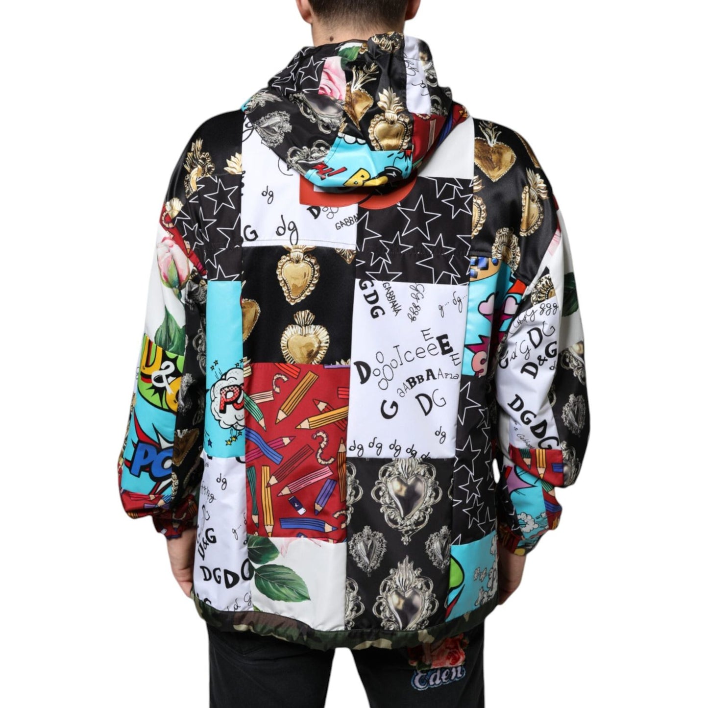 Dolce & Gabbana Multicolor Patchwork Cotton Hooded Jacket Dolce & Gabbana