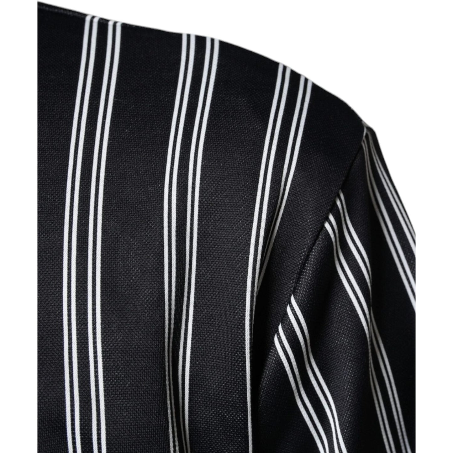 Dolce & Gabbana Black White Stripes Full Zip DNA Milano Men Sweater Dolce & Gabbana