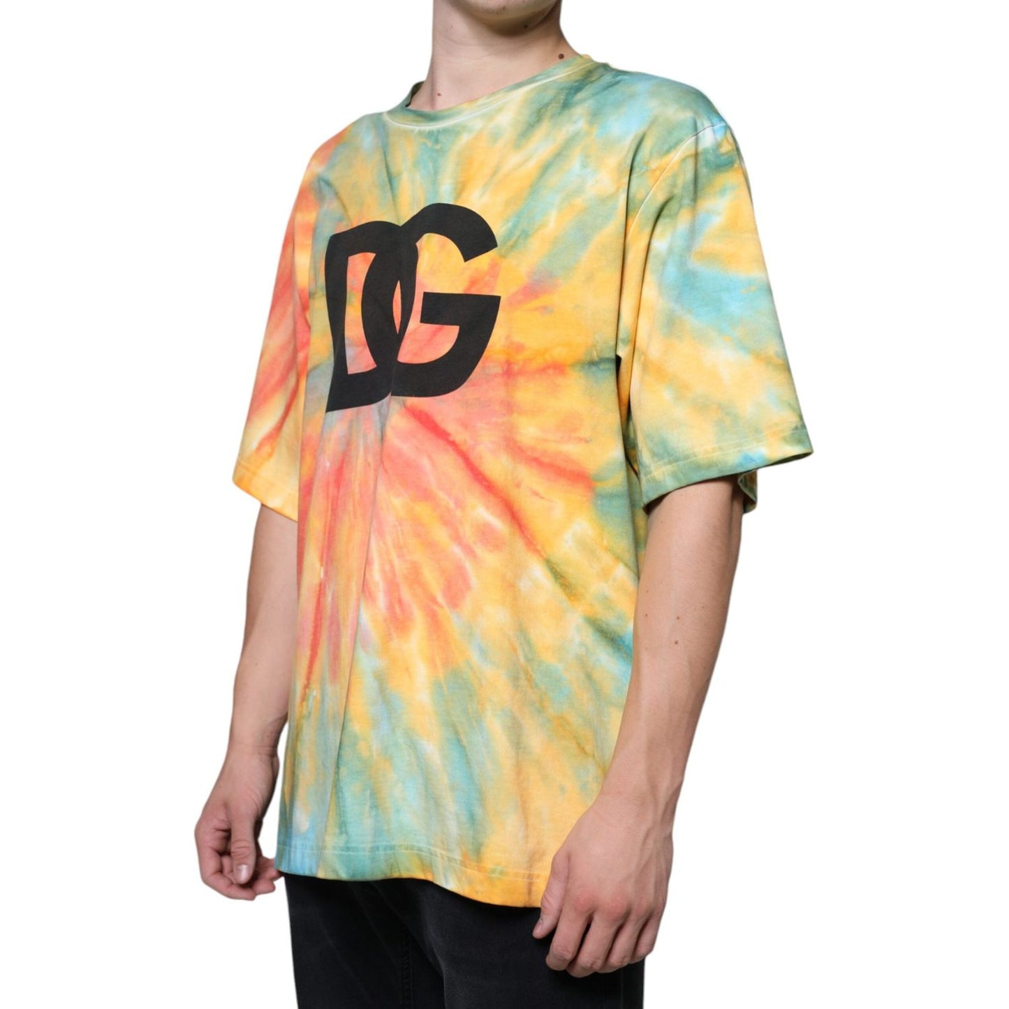 Dolce & Gabbana Multicolor Tie-Dye Logo Cotton T-shirt Dolce & Gabbana