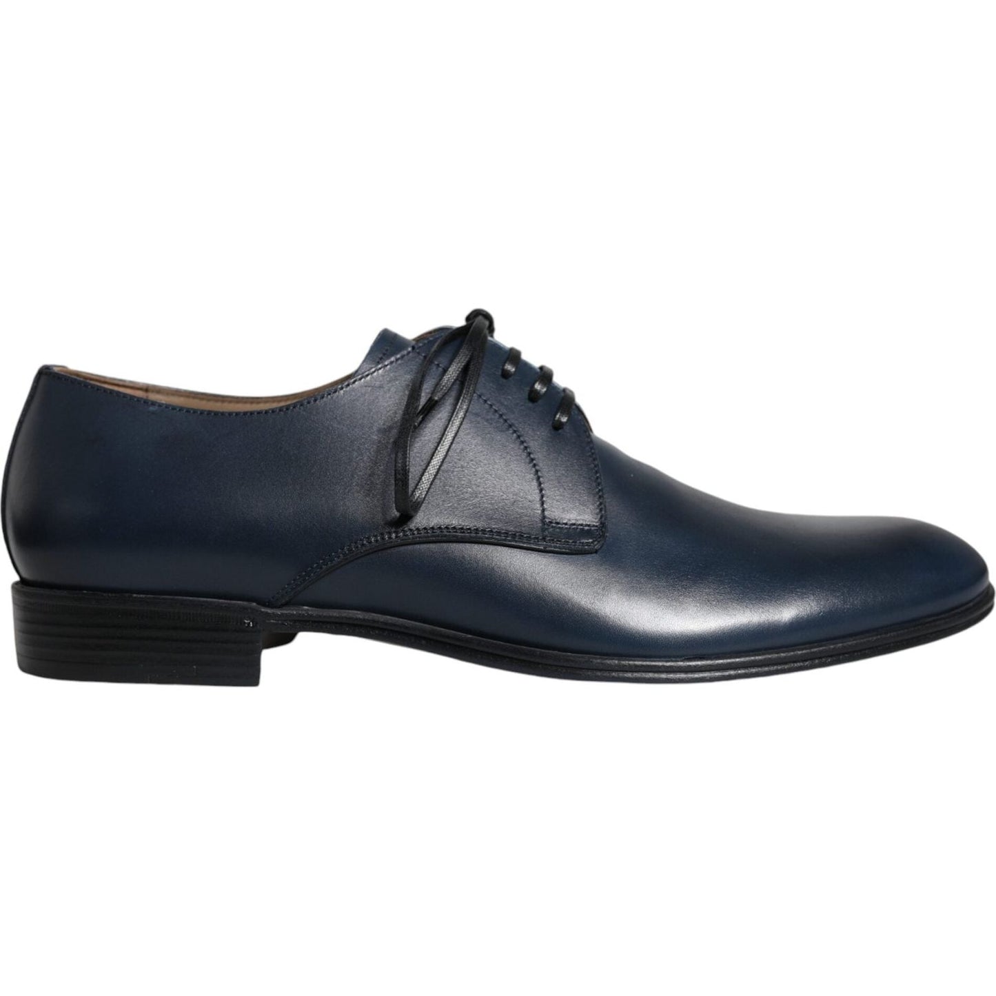 Dolce & Gabbana Navy Blue Leather Derby Dress Formal Shoes Dolce & Gabbana