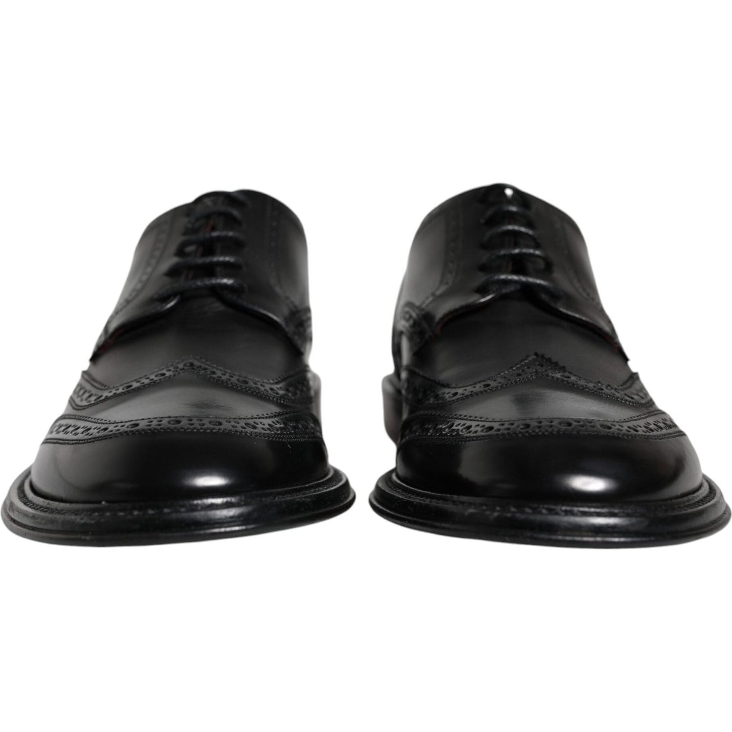 Dolce & Gabbana Black Leather Oxford Wingtip Formal Shoes Dolce & Gabbana