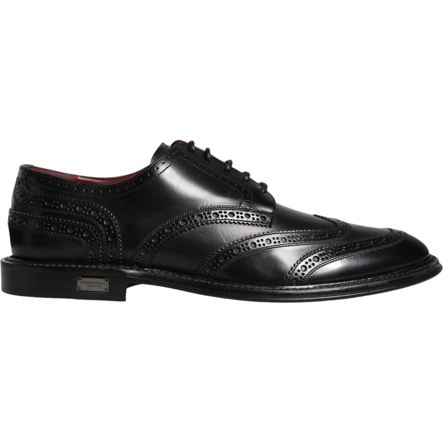 Dolce & Gabbana Black Leather Oxford Wingtip Formal Shoes Dolce & Gabbana Black