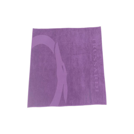 Trussardi Beachwear Purple Cotton Beach Towel Trussardi Beachwear